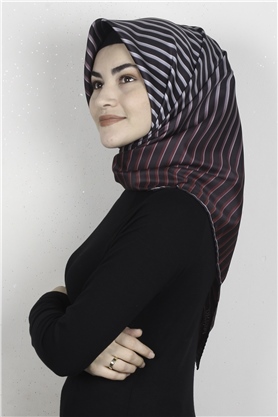 Piramit Dijital Eşarp 1357-5 Bordo