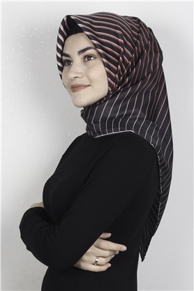 Piramit Dijital Eşarp 1357-6 Kiremit