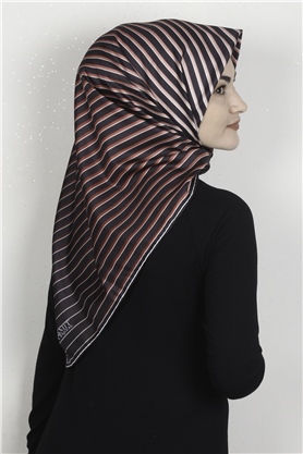 Piramit Dijital Eşarp 1357-6 Kiremit