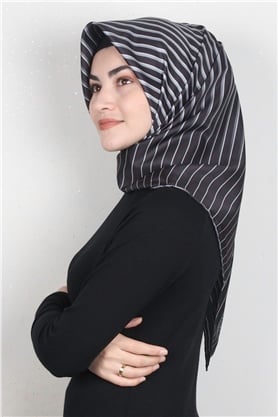 Piramit Dijital Eşarp 1357-8 Siyah-Füme