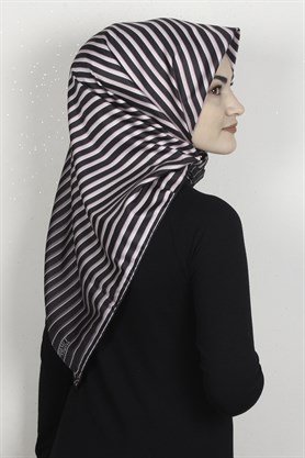 Piramit Dijital Eşarp 1357-9 Siyah-Pudra