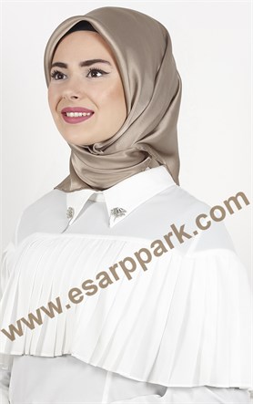 Piramit Düz İpek Eşarp 1860-14
