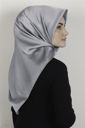 Piramit Düz Renk Eşarp 1340-68 Gümüş