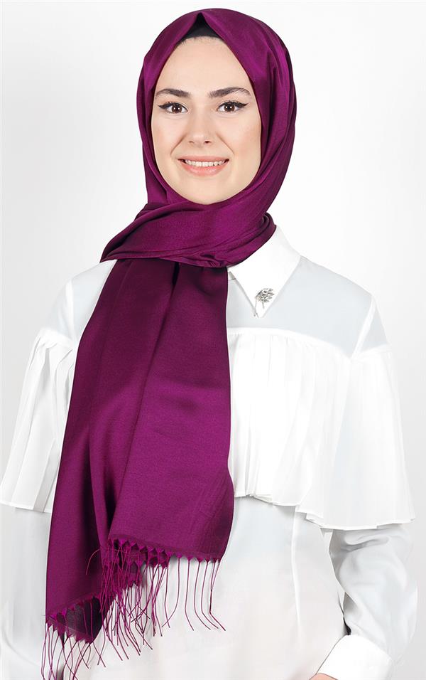 Piramit İpeksi Şal 2806-11 Fuşya