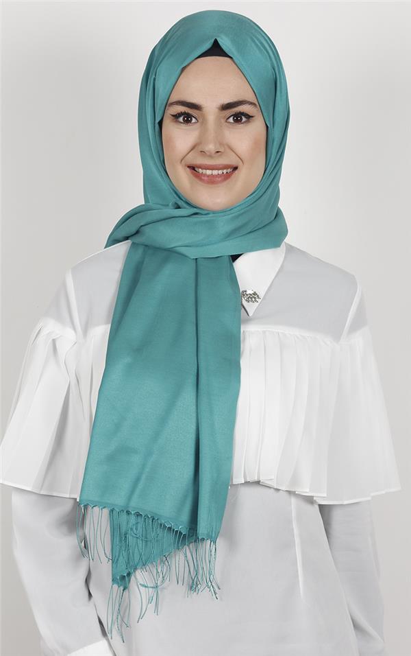 Piramit İpeksi Şal 2806-16 Gök Mavi