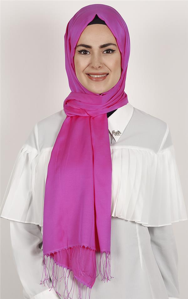 Piramit İpeksi Şal 2806-21 Fuşya