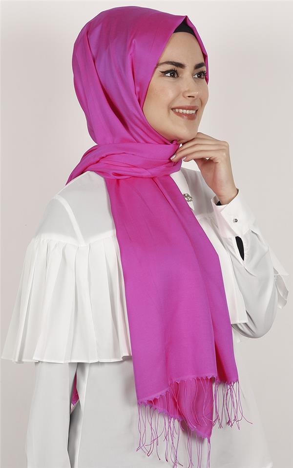 Piramit İpeksi Şal 2806-21 Fuşya