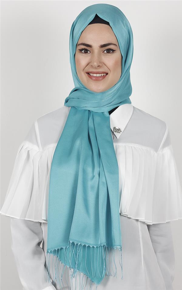 Piramit İpeksi Şal 2806-23 Gök Mavi