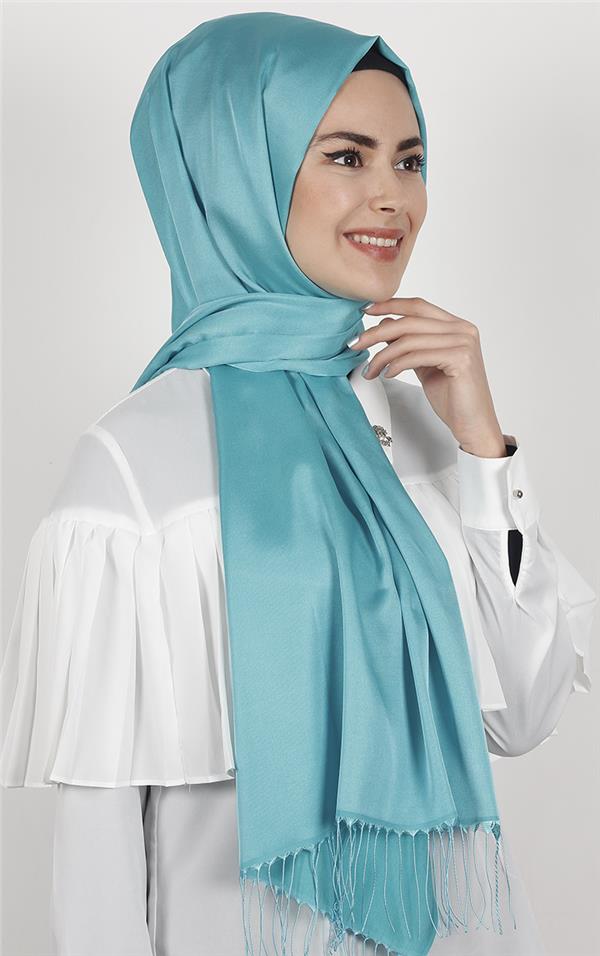 Piramit İpeksi Şal 2806-23 Gök Mavi