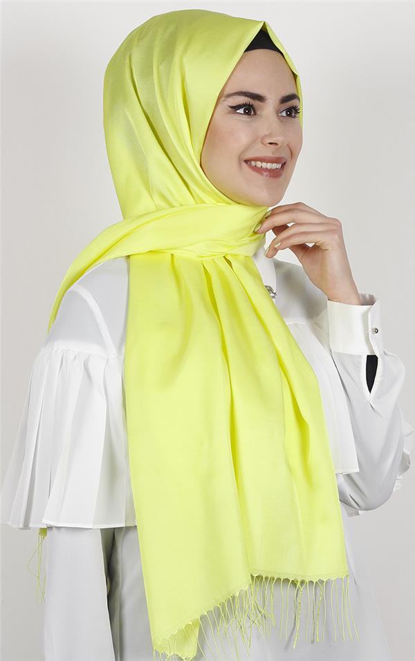 Piramit İpeksi Şal 2806-24 Limon Sarısı