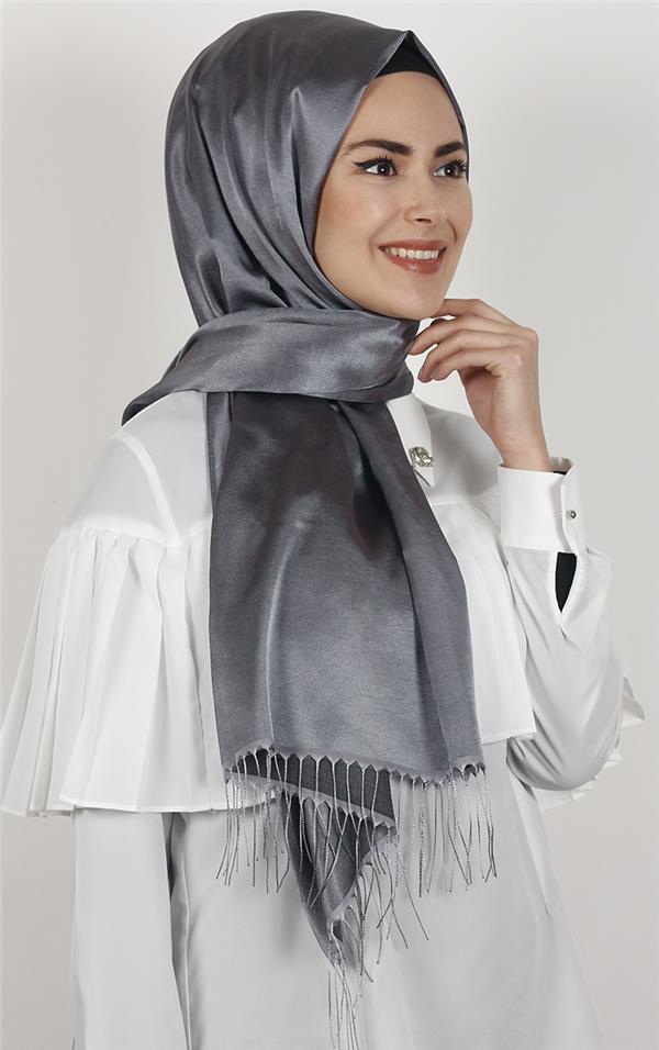 Piramit İpeksi Şal 2806-3 Gümüş