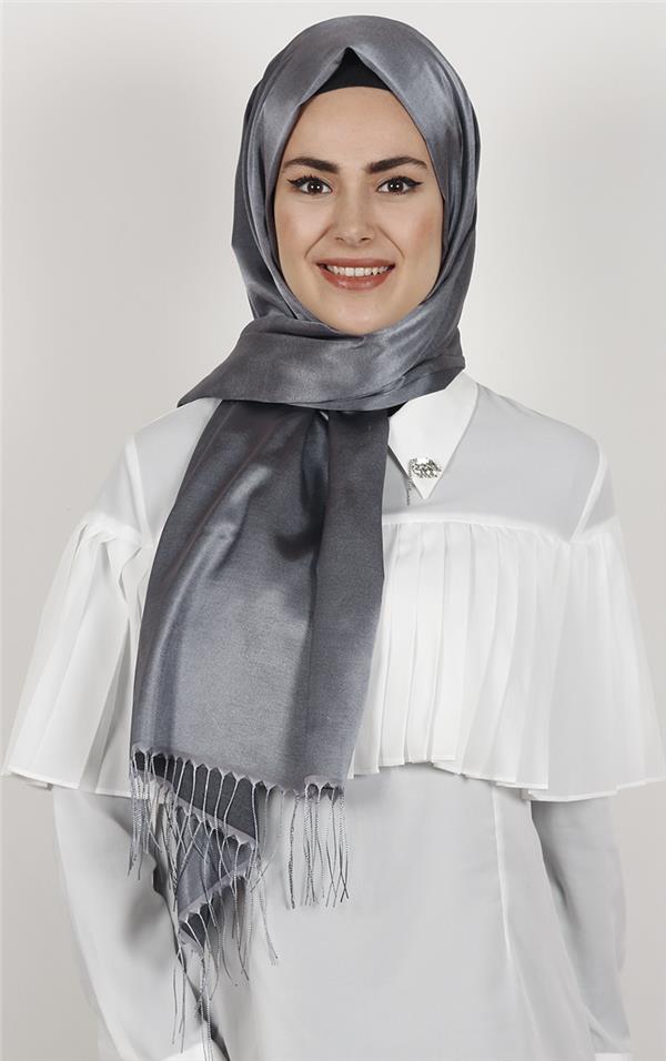 Piramit İpeksi Şal 2806-3 Gümüş