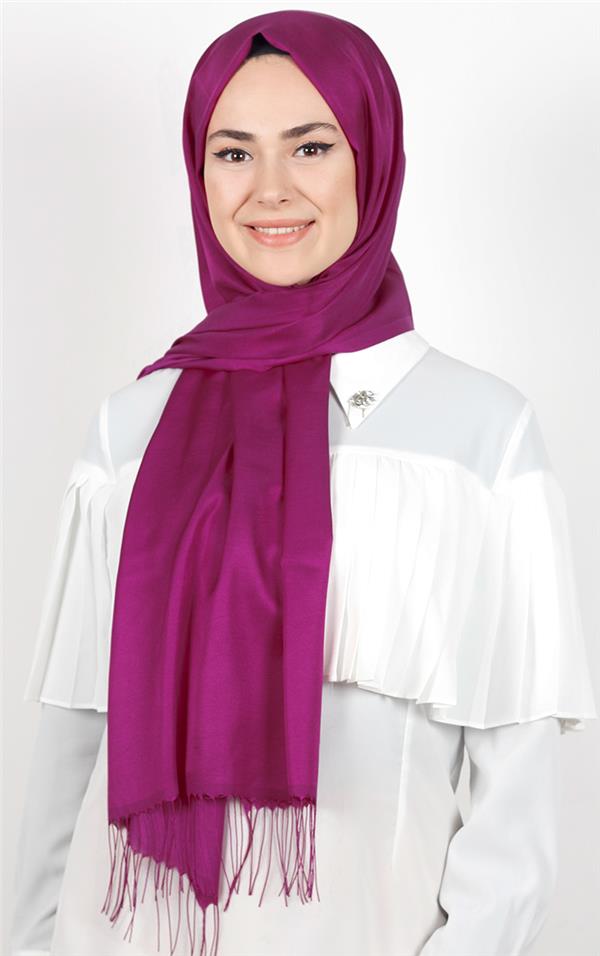 Piramit İpeksi Şal 2806-32 Fuşya