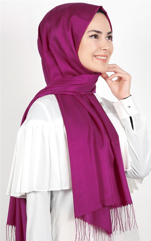 Piramit İpeksi Şal 2806-32 Fuşya