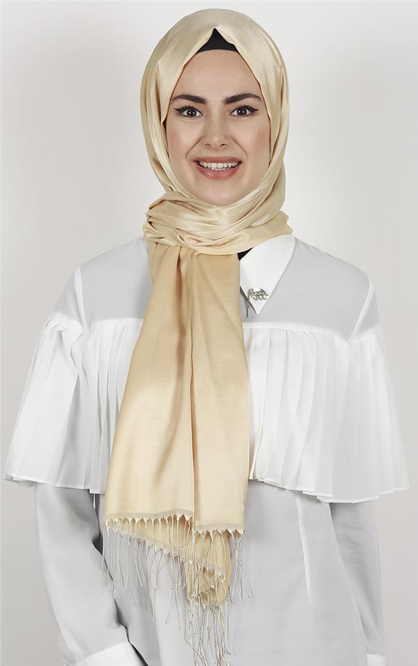 Piramit İpeksi Şal 2806-4 Dore