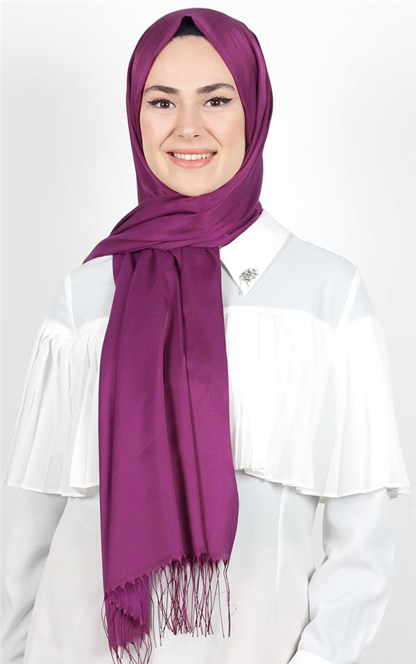 Piramit İpeksi Şal 2806-9 Mürdüm