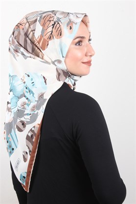 Piramit Krep Eşarp 116-0001-02 Vizon-Yeşil