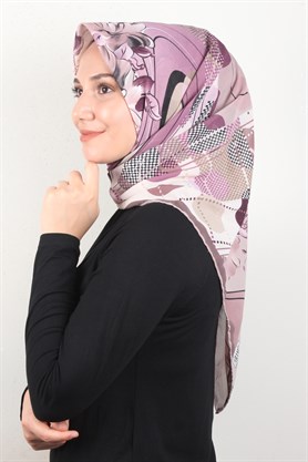 Piramit Krep Eşarp 116-0003-03 Pembe