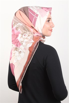 Piramit Krep Eşarp 116-0003-08 Pembe
