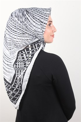 Piramit Krep Eşarp 116-0004-06 Gri