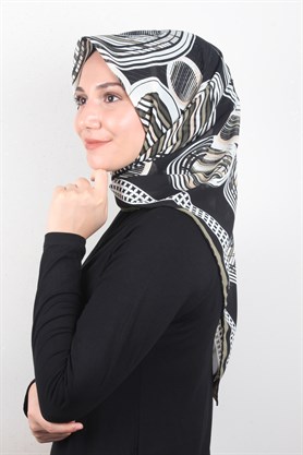 Piramit Krep Eşarp 116-0005-01 Yeşil 