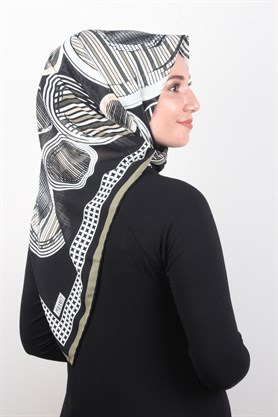 Piramit Krep Eşarp 116-0005-01 Yeşil 