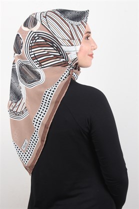 Piramit Krep Eşarp 116-0005-02 Kahve