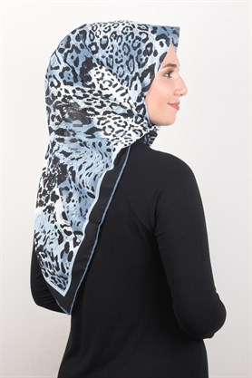 Piramit Krep Eşarp 116-0006-03 Lacivert