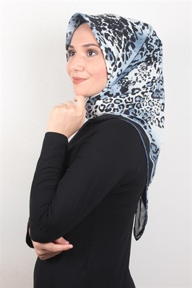 Piramit Krep Eşarp 116-0006-03 Lacivert