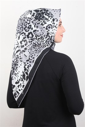 Piramit Krep Eşarp 116-0006-05 Gri