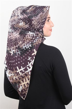 Piramit Krep Eşarp 116-0007-01 Mor