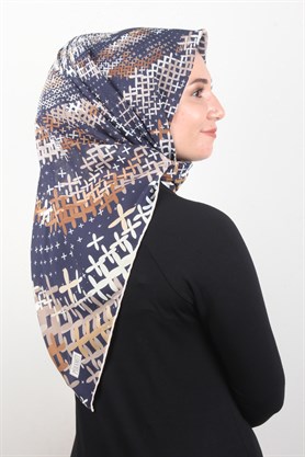 Piramit Krep Eşarp 116-0007-02 Laci-Kahve