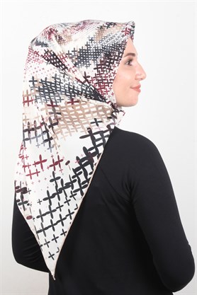 Piramit Krep Eşarp 116-0007-03 Krem