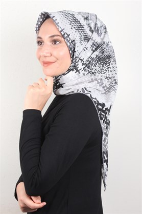 Piramit Krep Eşarp 116-0007-06 Gri