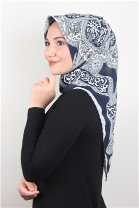 Piramit Krep Eşarp 116-0010-02 Laci-Gri