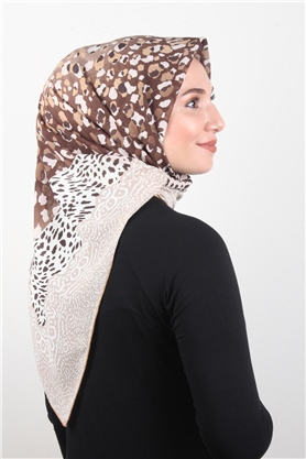 Piramit Krep Eşarp 116-0011-02 Kahve