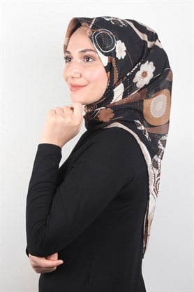 Piramit Krep Eşarp116-0008-03 Krem