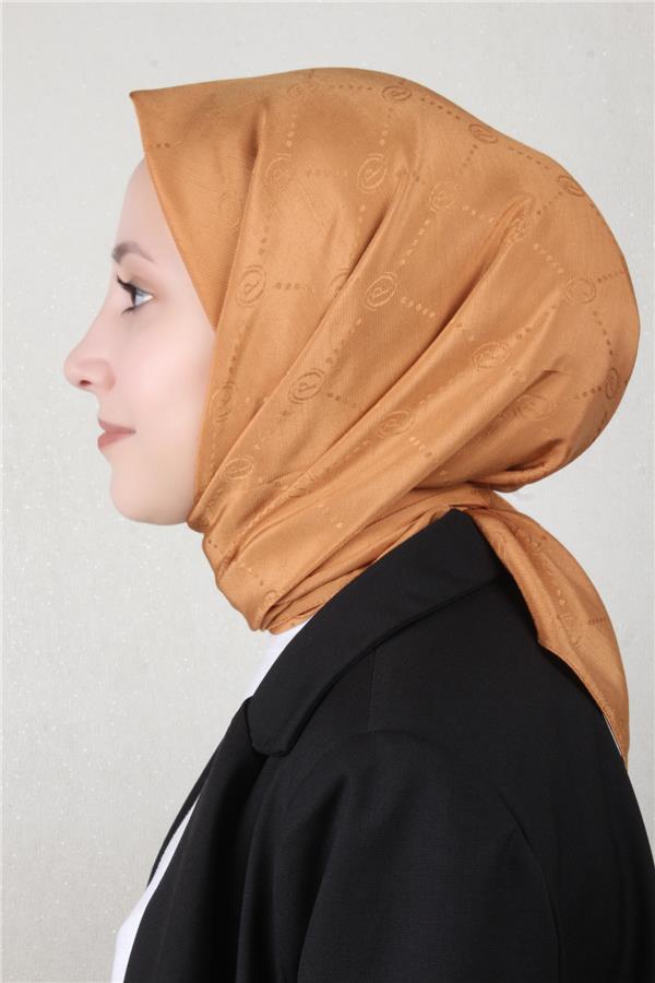 Piramit Monogram Eşarp 4117-16 Bal Kabağı