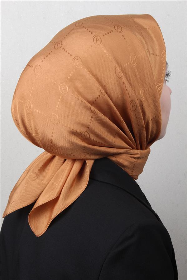 Piramit Monogram Eşarp 4117-16 Bal Kabağı