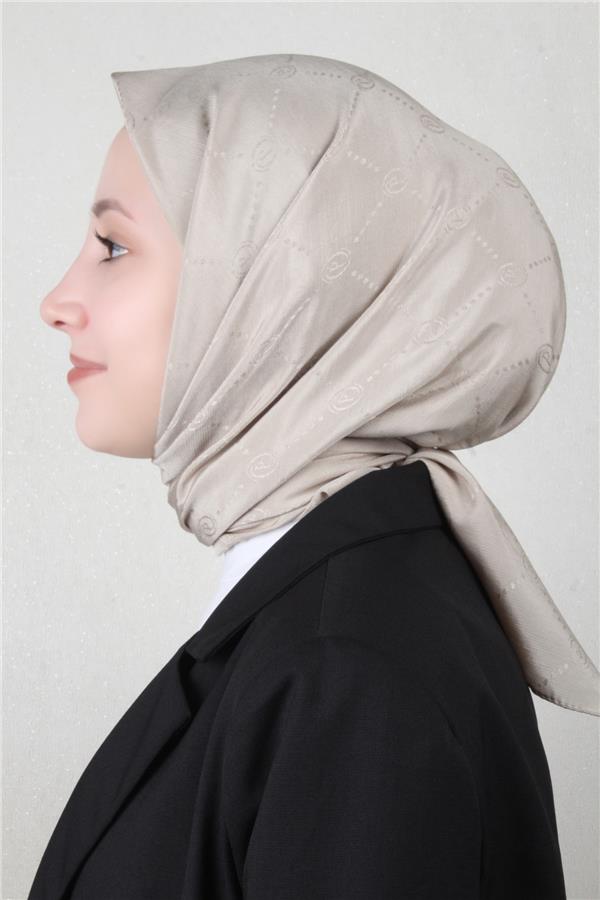 Piramit Monogram Eşarp 4117-17 Taş