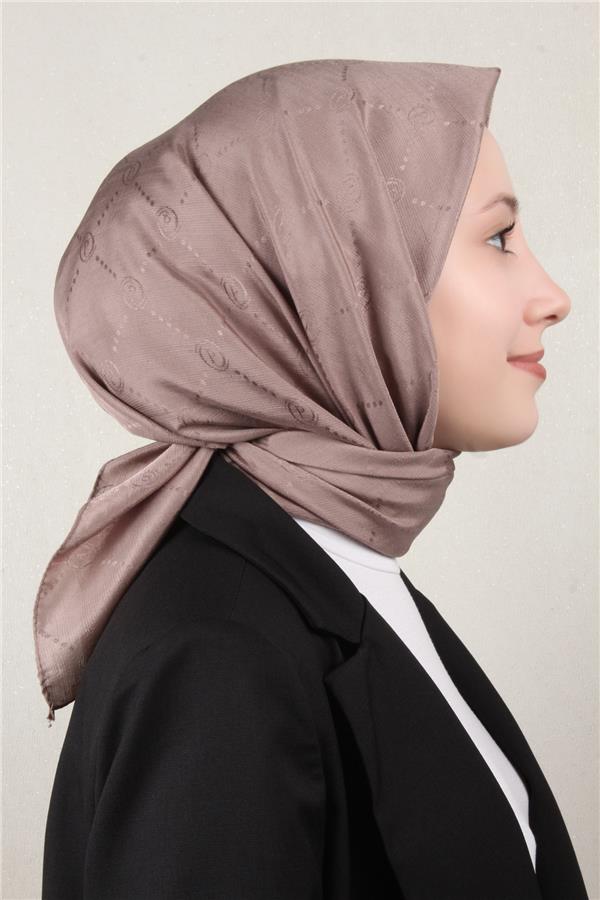 Piramit Monogram Eşarp 4117-19 Vizon