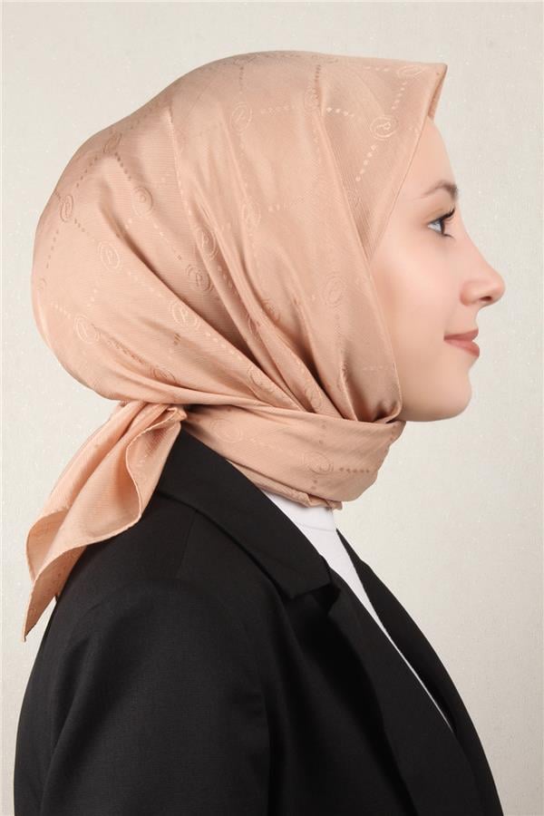 Piramit Monogram Eşarp 4117-21 Ten