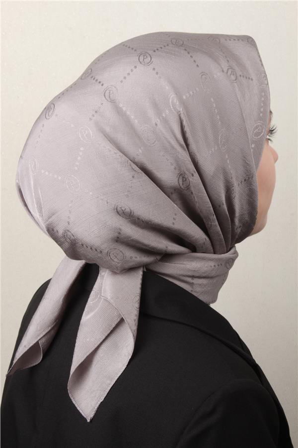 Piramit Monogram Eşarp 4117-26 Duman