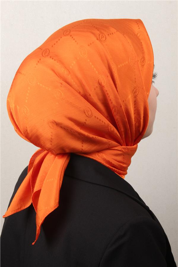 Piramit Monogram Eşarp 4117-28 Turuncu