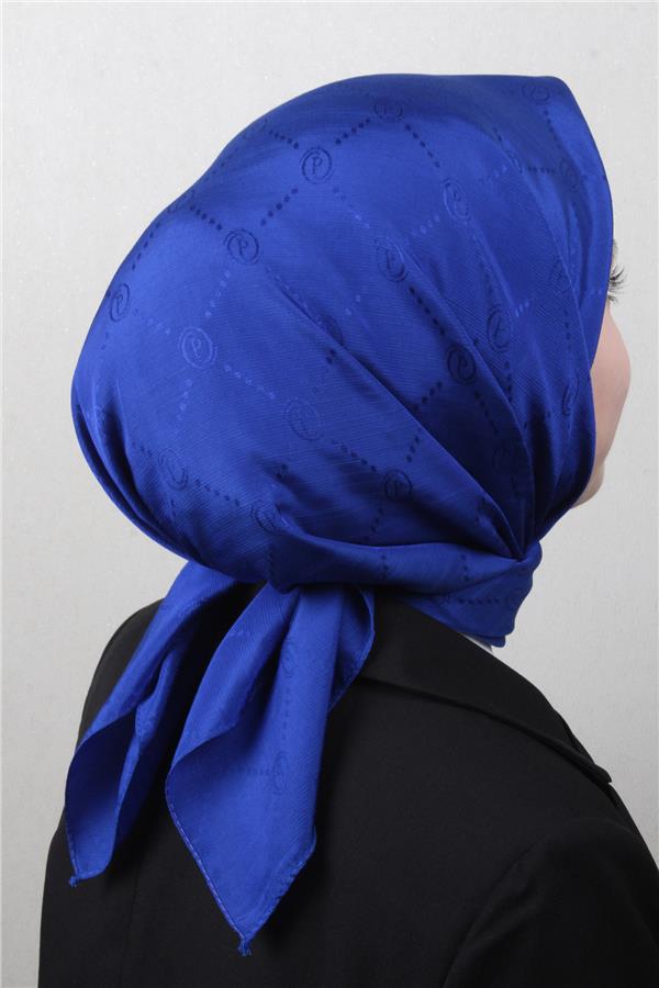 Piramit Monogram Eşarp 4117-8 Saks 