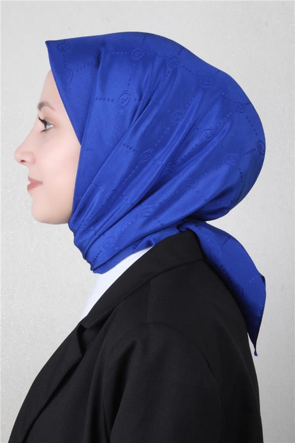 Piramit Monogram Eşarp 4117-8 Saks 