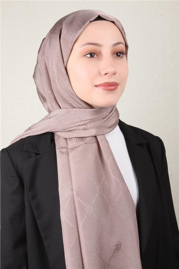 Piramit Monogram Şal 2889-1 Vizon