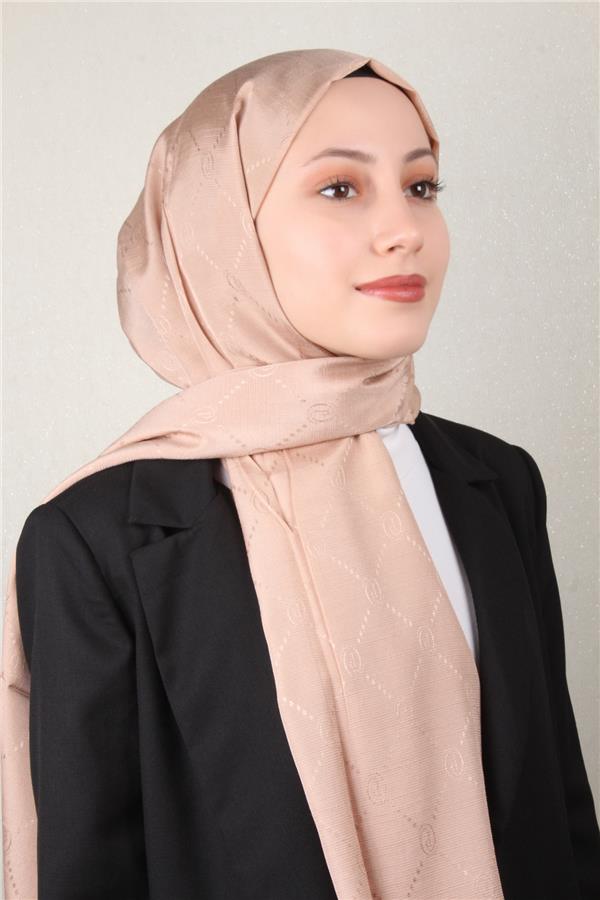 Piramit Monogram Şal 2889-10 Bej