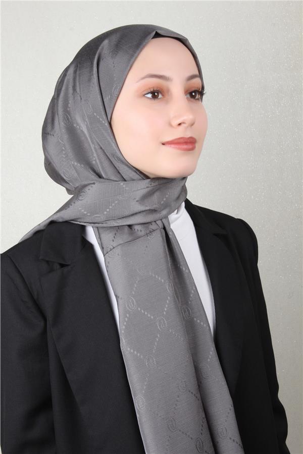 Piramit Monogram Şal 2889-14 Duman