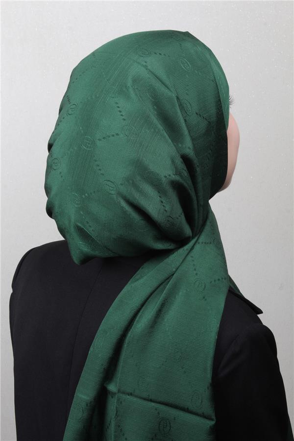 Piramit Monogram Şal 2889-17 Zümrüt